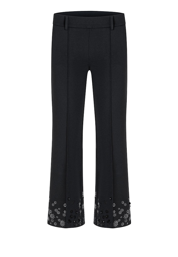 SPODNIE FRANCOISE FLARED-FIT CROPPED CZARNE