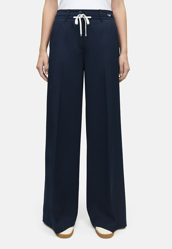 SPODNIE ADRIENNE WIDE-FIT GRANATOWE