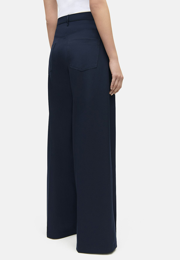 SPODNIE ADRIENNE WIDE-FIT GRANATOWE