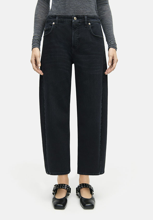 SPODNIE JEANSOWE ORIA O-SHAPE CZARNE