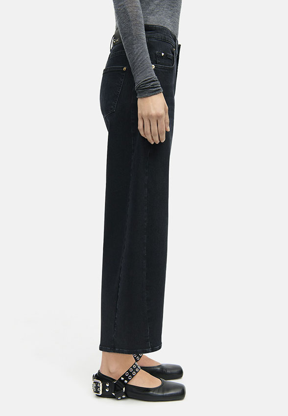 SPODNIE JEANSOWE ORIA O-SHAPE CZARNE