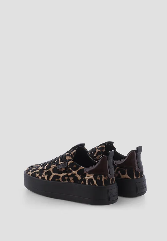 SNEAKERSY BANG Z ZAMSZOWEJ SKÓRY CZARNO-BRĄZOWE
