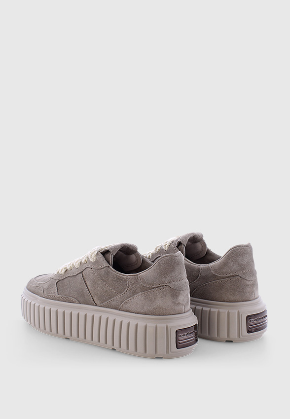 SNEAKERSY ZAP Z ZAMSZOWEJ SKÓRY JASNO-SZARE