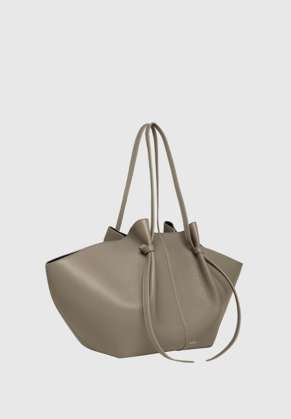 TORBA LARGE MOCHI Z ZIARNISTEJ SKÓRY TAUPE