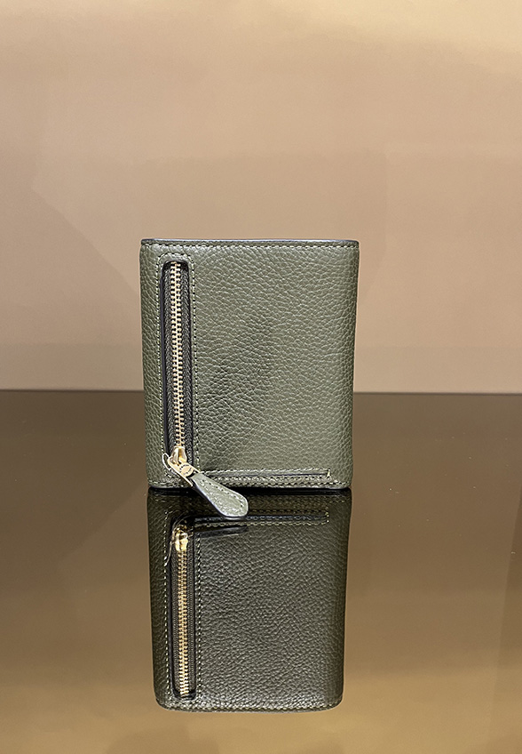 PORTFEL SKÓRZANY MILA SMALL FLAP OLIWKOWY