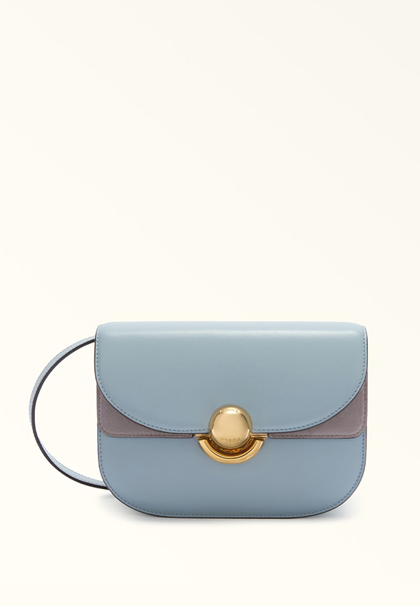 TOREBKA SKÓRZANA SFERA CROSSBODY MINI JASNY BŁĘKIT