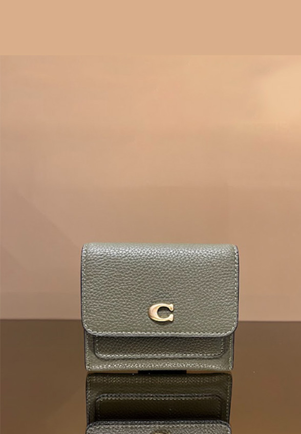 PORTFEL SKÓRZANY MILA SMALL FLAP OLIWKOWY