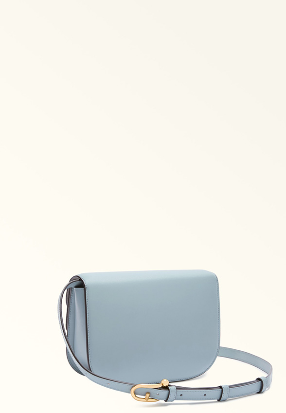 TOREBKA SKÓRZANA SFERA CROSSBODY MINI JASNY BŁĘKIT