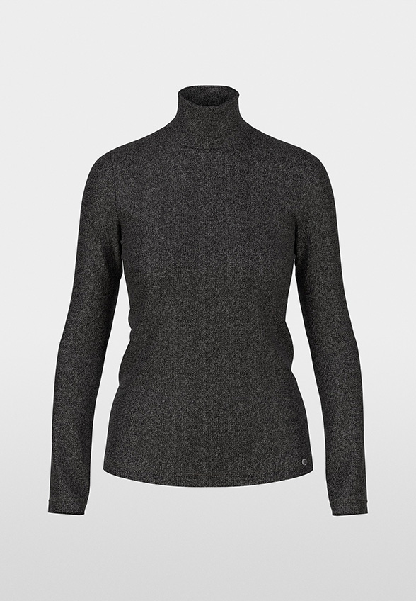 BLUZKA SLIM-FIT Z LUREKSU GRAFITOWA