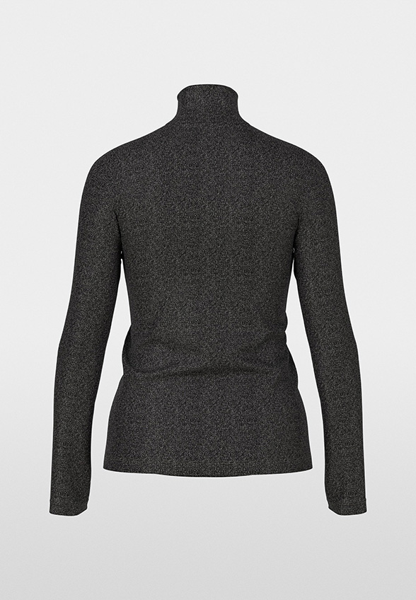 BLUZKA SLIM-FIT Z LUREKSU GRAFITOWA