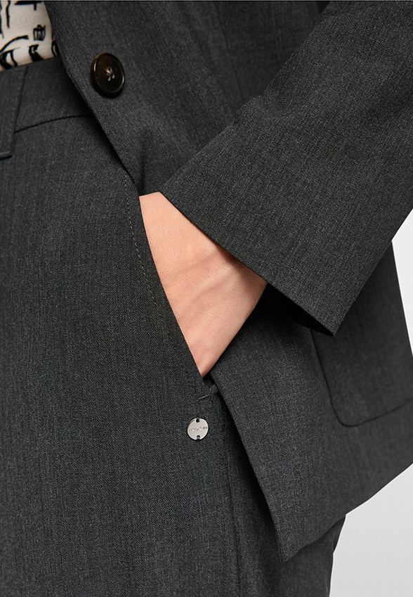 SPODNIE WUKARI WIDE-FIT HIGH GRAFITOWE