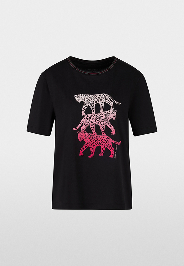 T-SHIRT Z AKSAMITNYM NADRUKIEM CZARNY