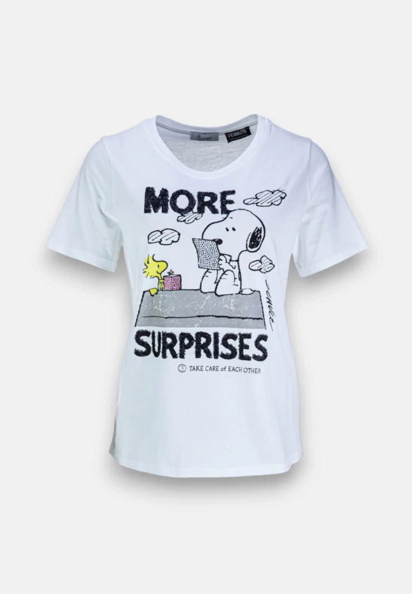 T-SHIRT SNOOPY MORE SUPRISE BIAŁY