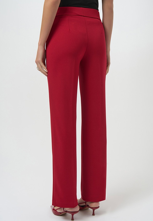 SPODNIE WIDE-LEG ZE SCUBA KREPY CZERWONE