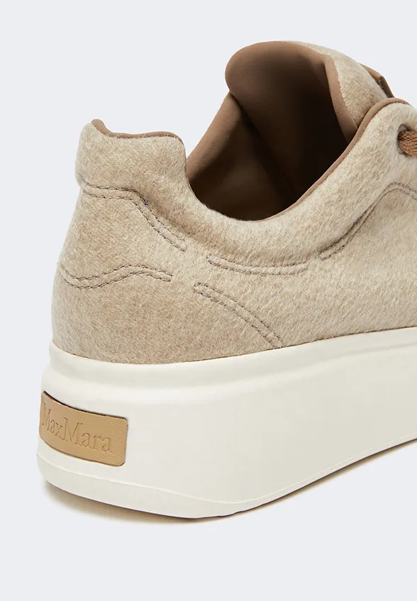 SNEAKERSY MAXIWS Z CZYSTEGO KASZMIRU I SKÓRY BEŻOWE