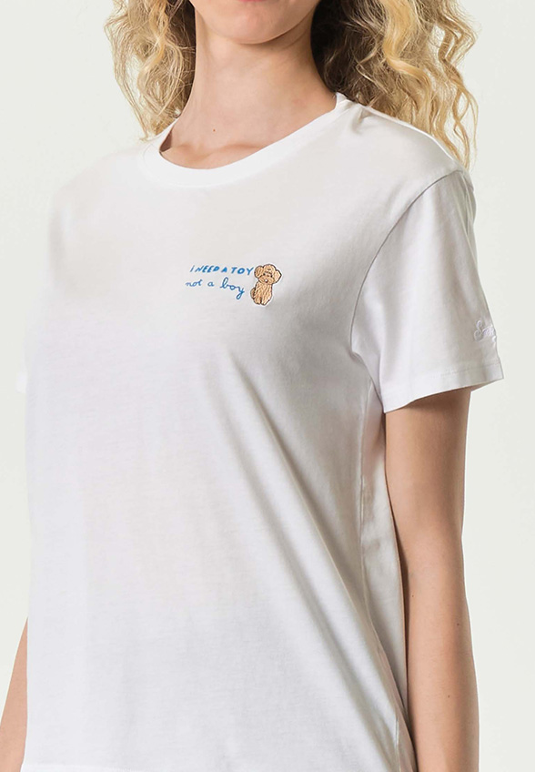 T-SHIRT BAWEŁNIANY EMILIE NEED A TOY BIAŁY