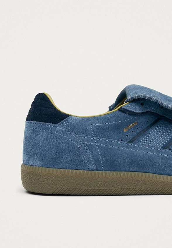 SNEAKERSY TB.490 CLUB Z ZAMSZOWEJ SKÓRY DENIMOWY BŁĘKIT