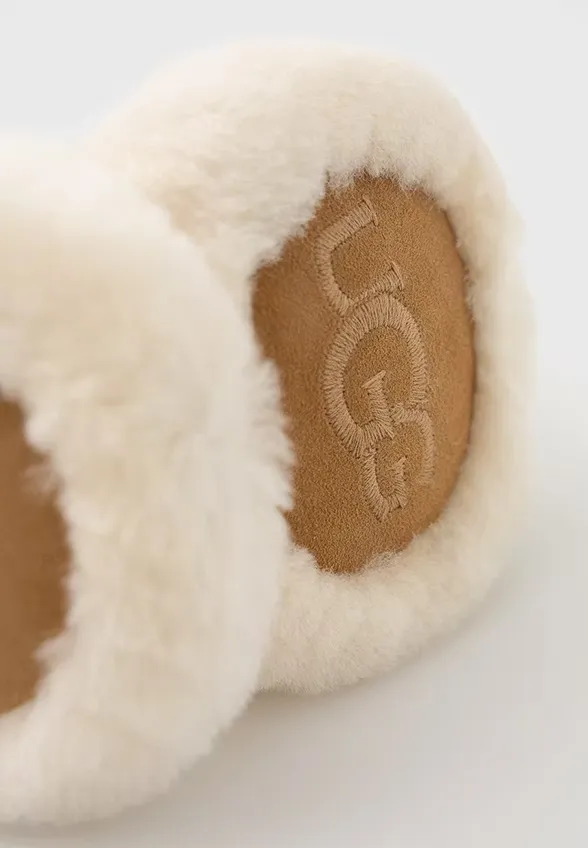 NAUSZNIKI SHEEPSKIN KREMOWO-CAMELOWE
