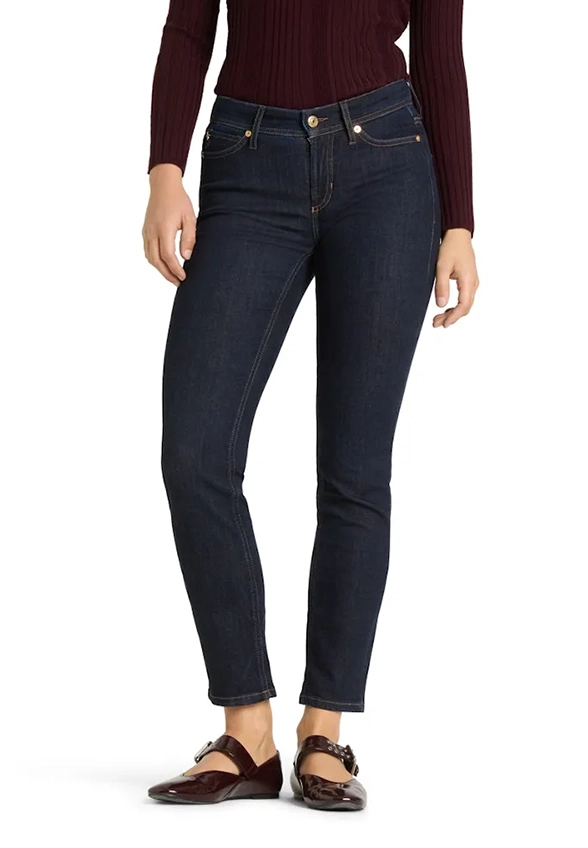 SPODNIE JEANSOWE PIPER CROPPED CIEMNO-GRANATOWE