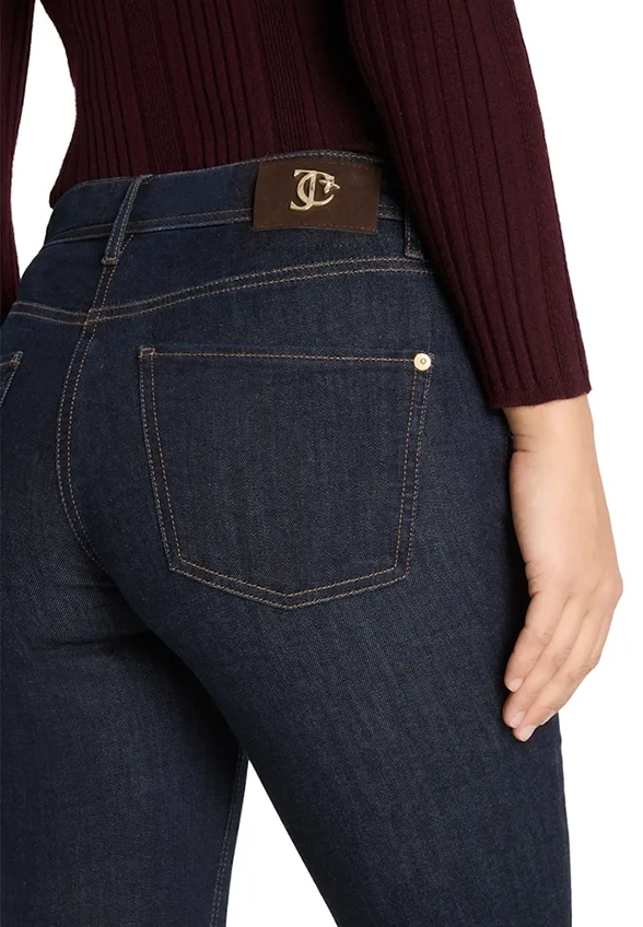 SPODNIE JEANSOWE PIPER CROPPED CIEMNO-GRANATOWE