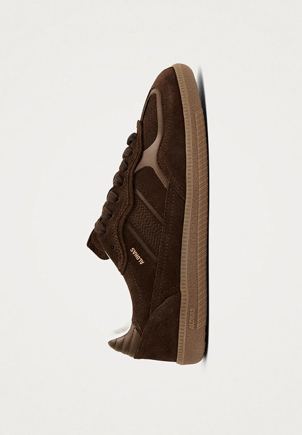 SNEAKERSY TB.490 RIFE Z ZAMSZOWEJ SKÓRY CZEKOLADOWY BRĄZ