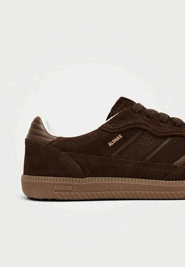 SNEAKERSY TB.490 RIFE Z ZAMSZOWEJ SKÓRY CZEKOLADOWY BRĄZ