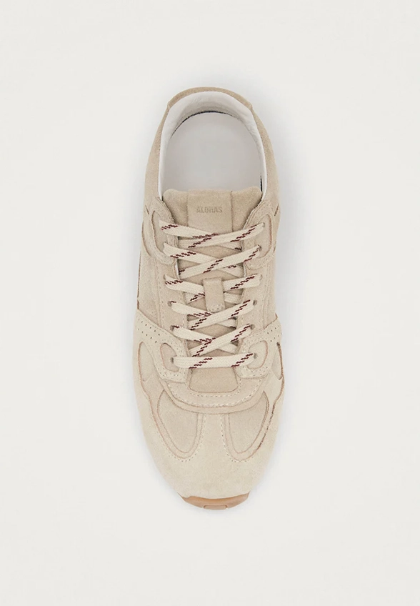 SNEAKERSY TB.56 Z ZAMSZOWEJ SKÓRY KREMOWE