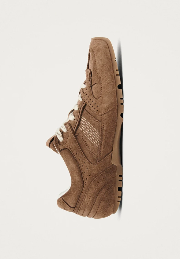 SNEAKERSY TB.56 Z ZAMSZOWEJ SKÓRY KARMELOWY BRĄZ
