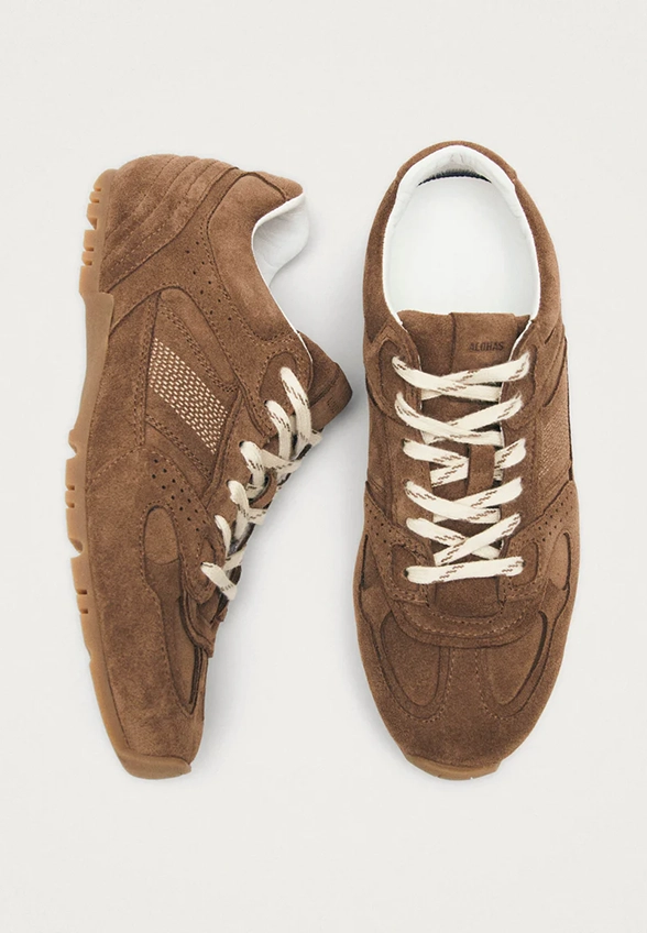 SNEAKERSY TB.56 Z ZAMSZOWEJ SKÓRY KARMELOWY BRĄZ