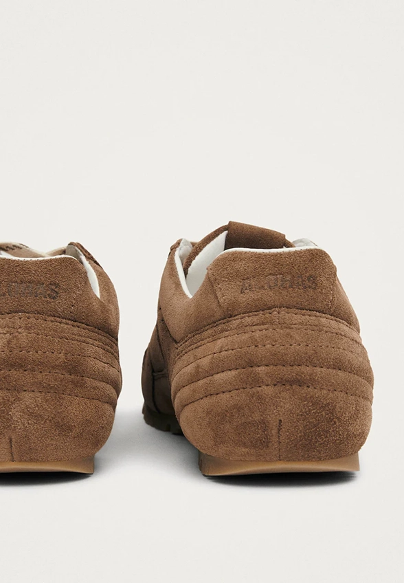 SNEAKERSY TB.56 Z ZAMSZOWEJ SKÓRY KARMELOWY BRĄZ