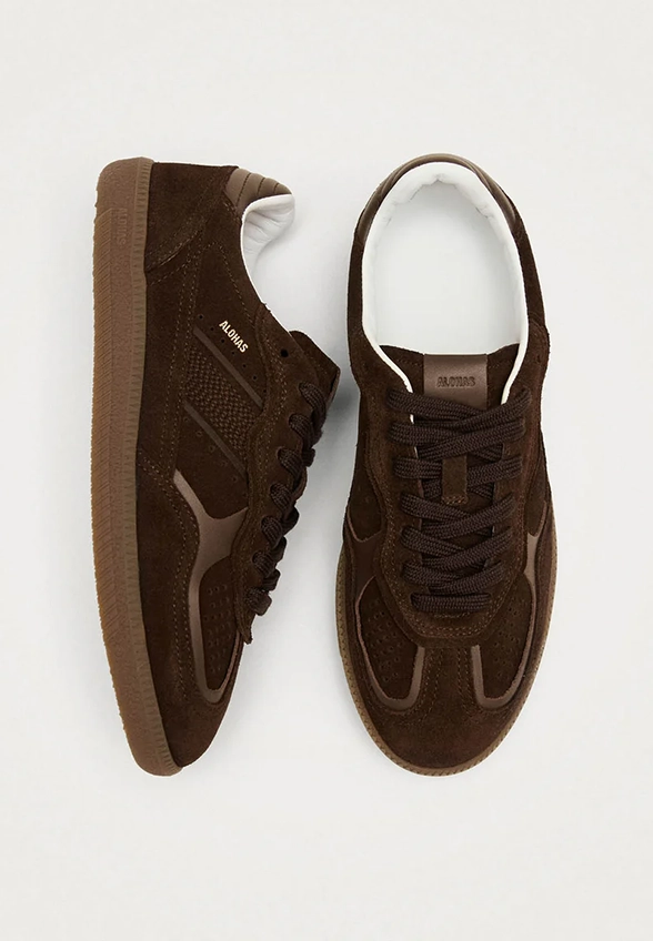 SNEAKERSY TB.490 RIFE Z ZAMSZOWEJ SKÓRY CZEKOLADOWY BRĄZ