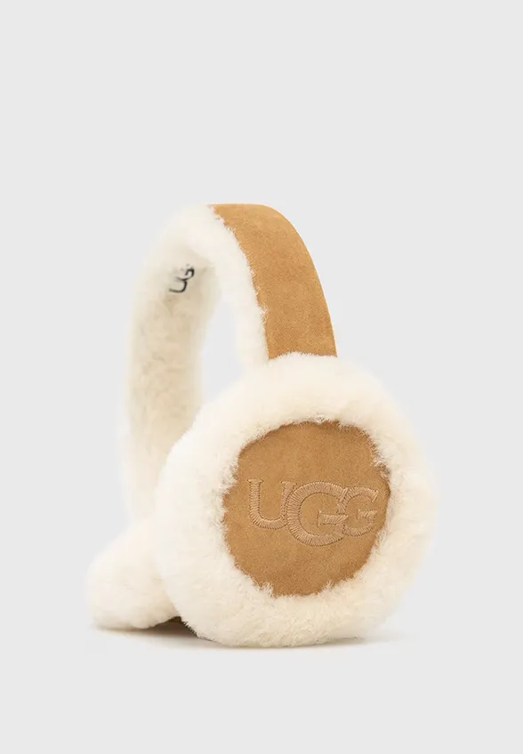 NAUSZNIKI SHEEPSKIN KREMOWO-CAMELOWE
