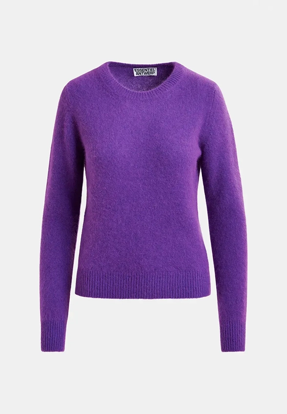 SWETER Z WEŁNY ANGORSKIEJ FIOLETOWY