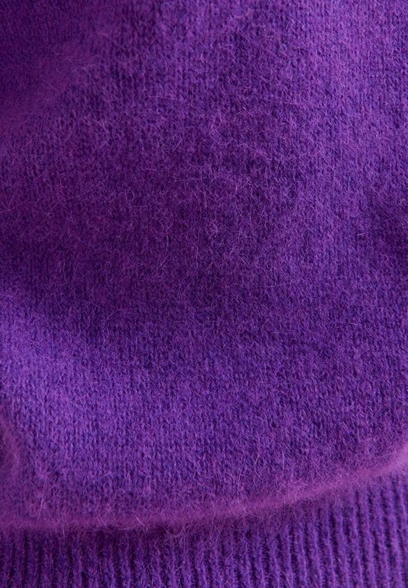 SWETER Z WEŁNY ANGORSKIEJ FIOLETOWY