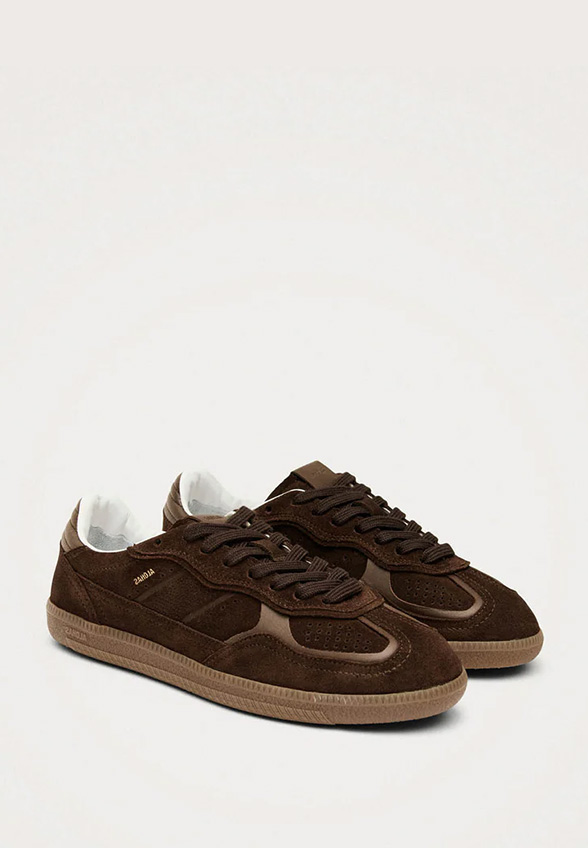 SNEAKERSY TB.490 RIFE Z ZAMSZOWEJ SKÓRY CZEKOLADOWY BRĄZ