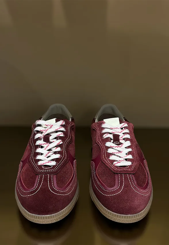 SNEAKERSY TB.490 RIFE Z ZAMSZOWEJ SKÓRY BORDOWE