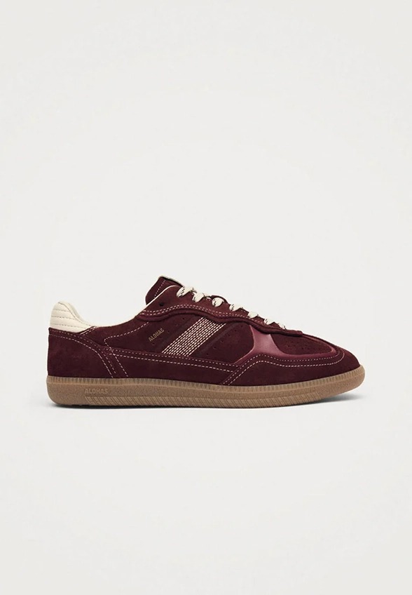 SNEAKERSY TB.490 RIFE Z ZAMSZOWEJ SKÓRY BORDOWE