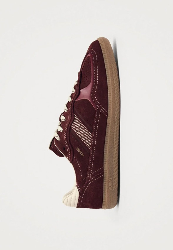 SNEAKERSY TB.490 RIFE Z ZAMSZOWEJ SKÓRY BORDOWE