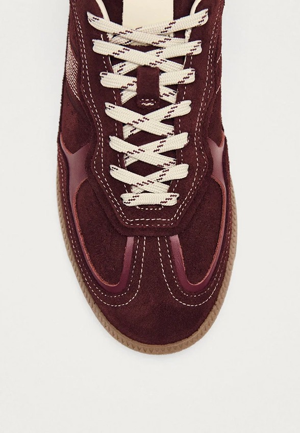 SNEAKERSY TB.490 RIFE Z ZAMSZOWEJ SKÓRY BORDOWE