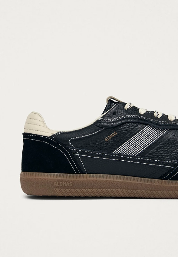 SNEAKERSY TB.490 RIFE GRAIN SKÓRZANE CZARNE