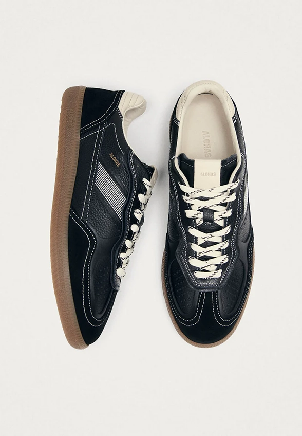 SNEAKERSY TB.490 RIFE GRAIN SKÓRZANE CZARNE
