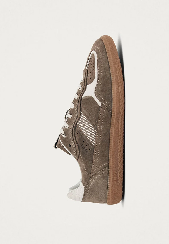 SNEAKERSY TB.490 RIFW Z ZAMSZOWEJ SKÓRY TAUPE