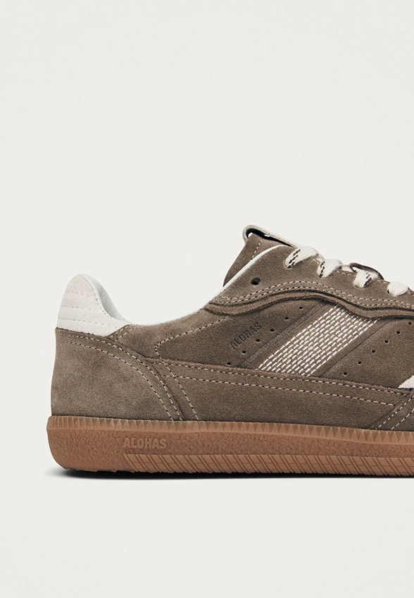 SNEAKERSY TB.490 RIFW Z ZAMSZOWEJ SKÓRY TAUPE
