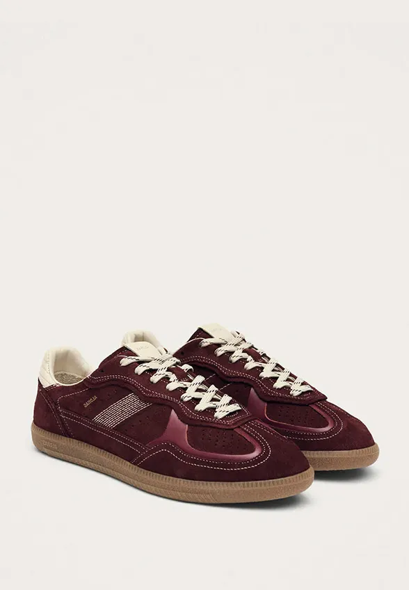 SNEAKERSY TB.490 RIFE Z ZAMSZOWEJ SKÓRY BORDOWE