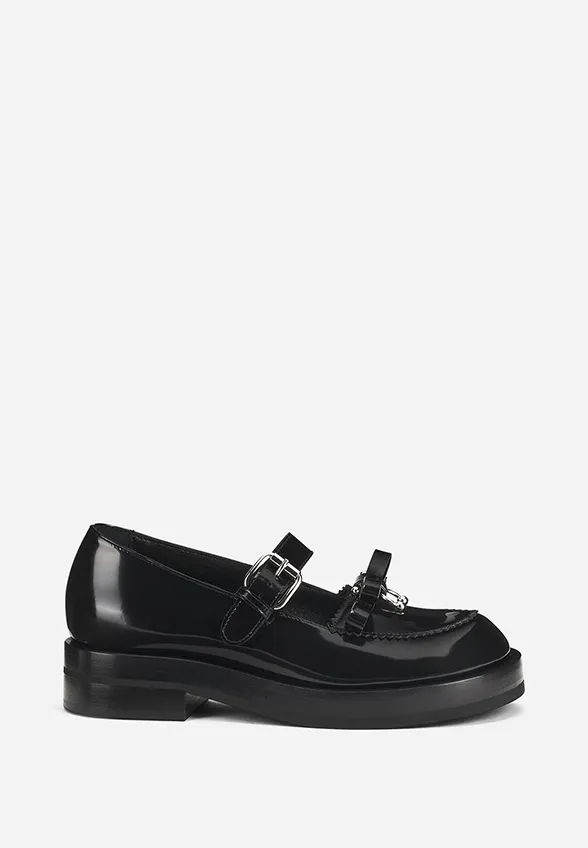 LOAFERSY SKÓRZANE TRUDY RIBBON CZARNE