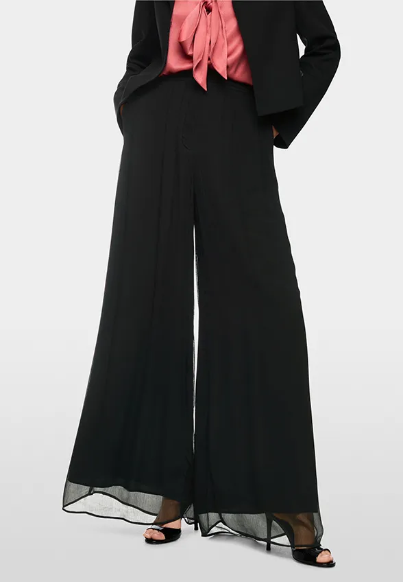 SPODNIE WARANGAL WIDE-FIT HIGH CZARNE