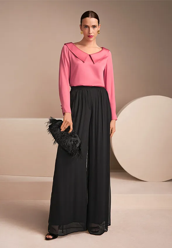SPODNIE WARANGAL WIDE-FIT HIGH CZARNE