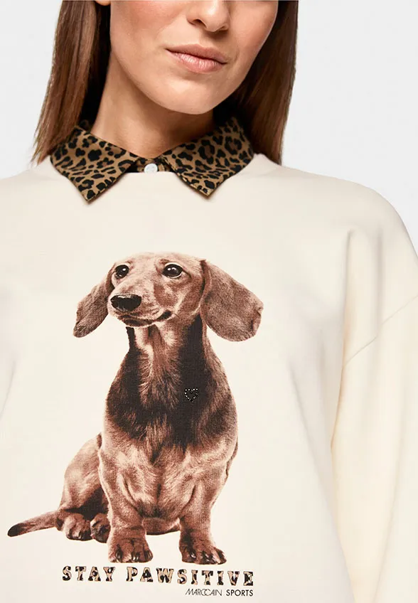 BLUZA Z NADRUKIEM JAMNIKA KREMOWA