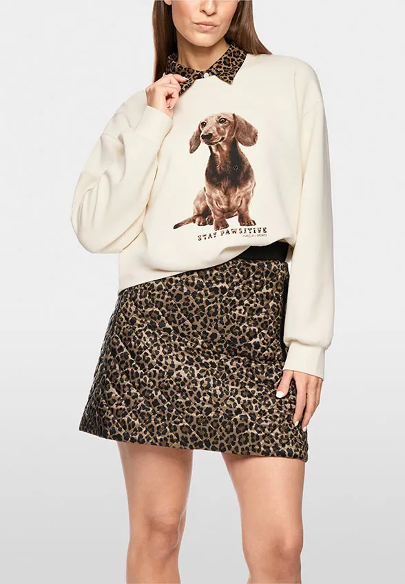 BLUZA Z NADRUKIEM JAMNIKA KREMOWA