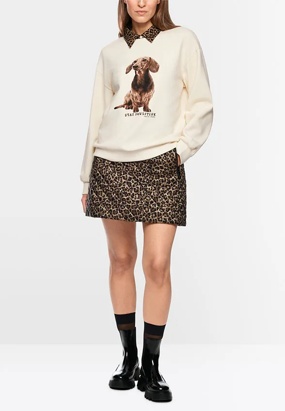 BLUZA Z NADRUKIEM JAMNIKA KREMOWA